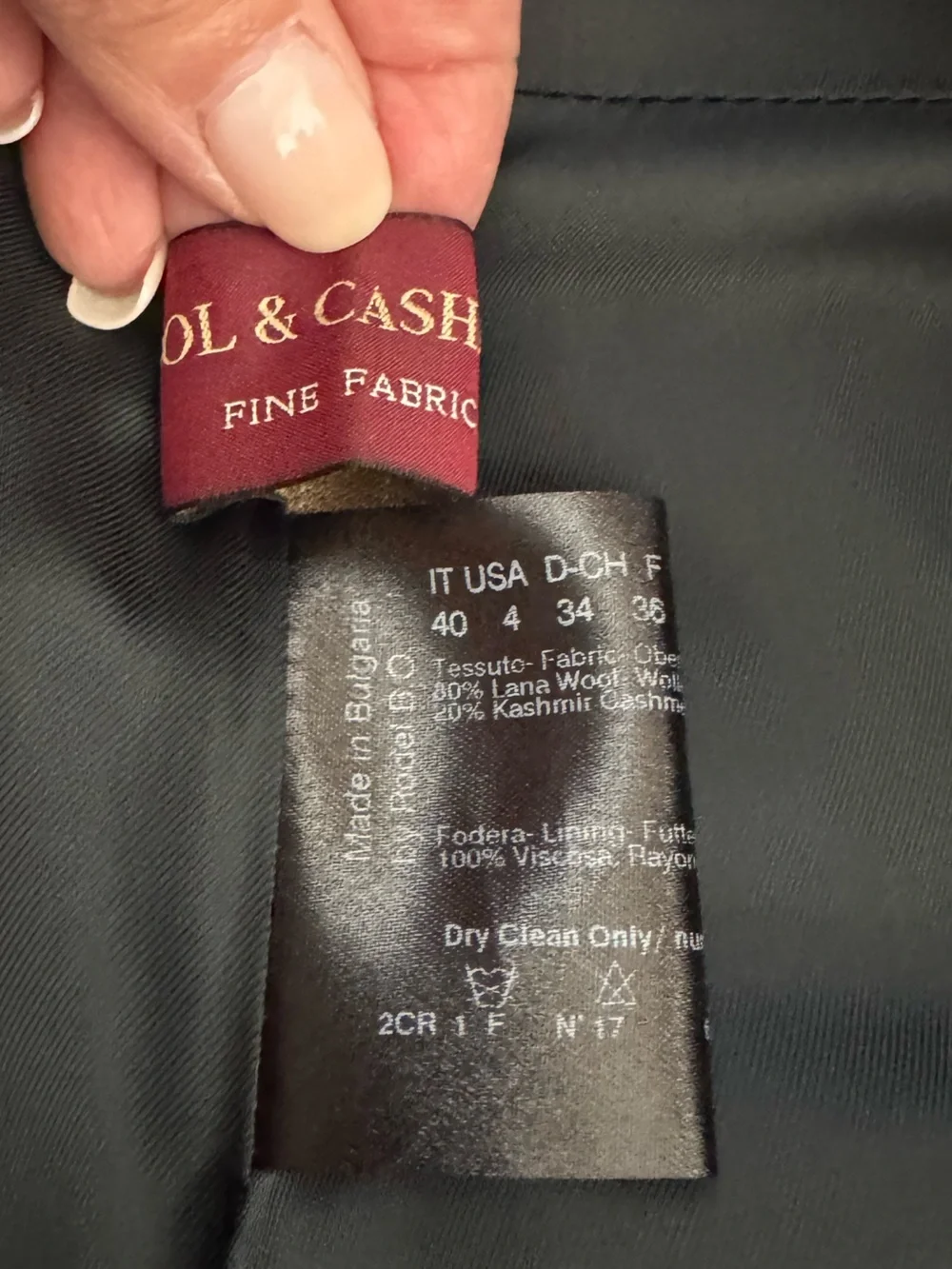 Cinzia Rocca Due Black Wool Cashmere Coat Size 4